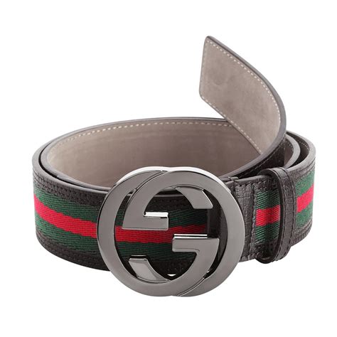 gucci black leather signature stripe belt|gucci original belt.